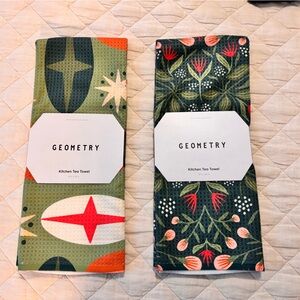 Geometry Holiday Theme Tea Towels Set